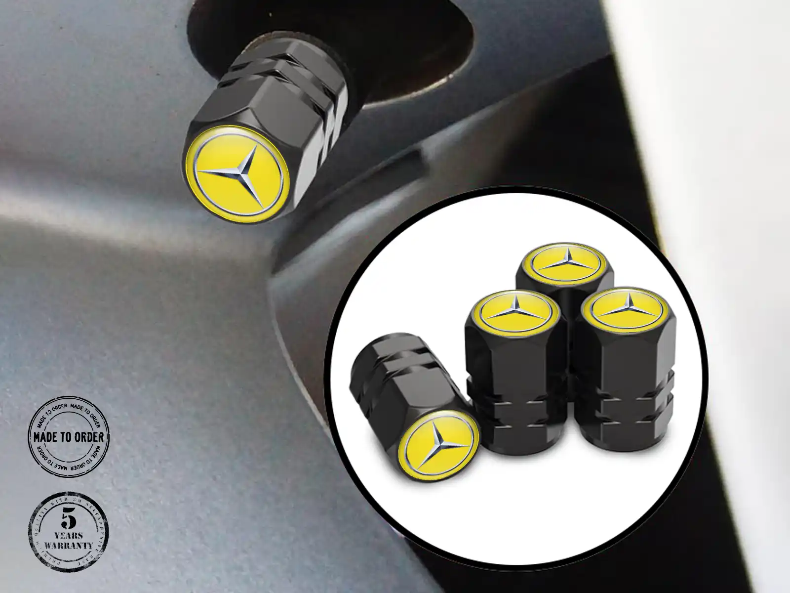 Mercedes Tires Valve Caps for Motorcycle Tuning Design